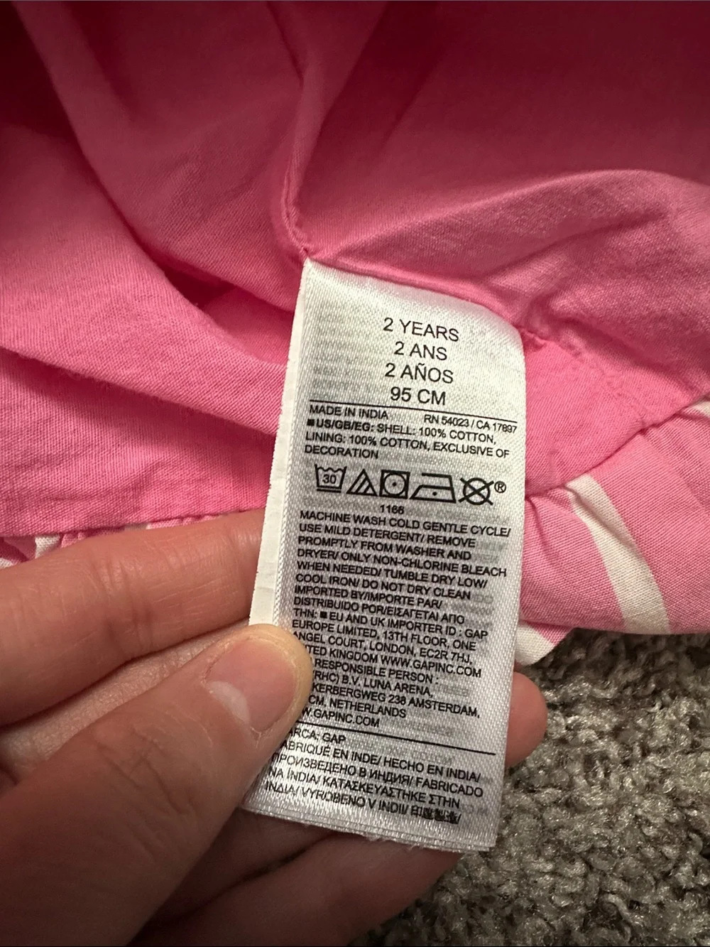 GAP Pink Ribbed Tank Top Dress with Pink & White Striped Skirt